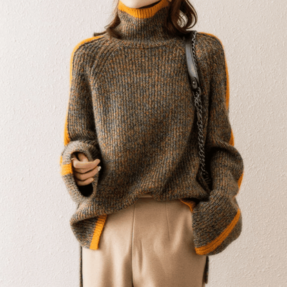 Women's knitted turtleneck oversized sweater