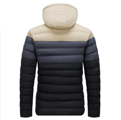 Men's waterproof padded jacket with gradient color