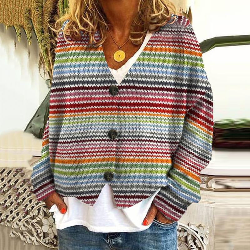 Women’s Cardigan – Soft Knit – Relaxed Fit – Button Front – Textured Knit Layer