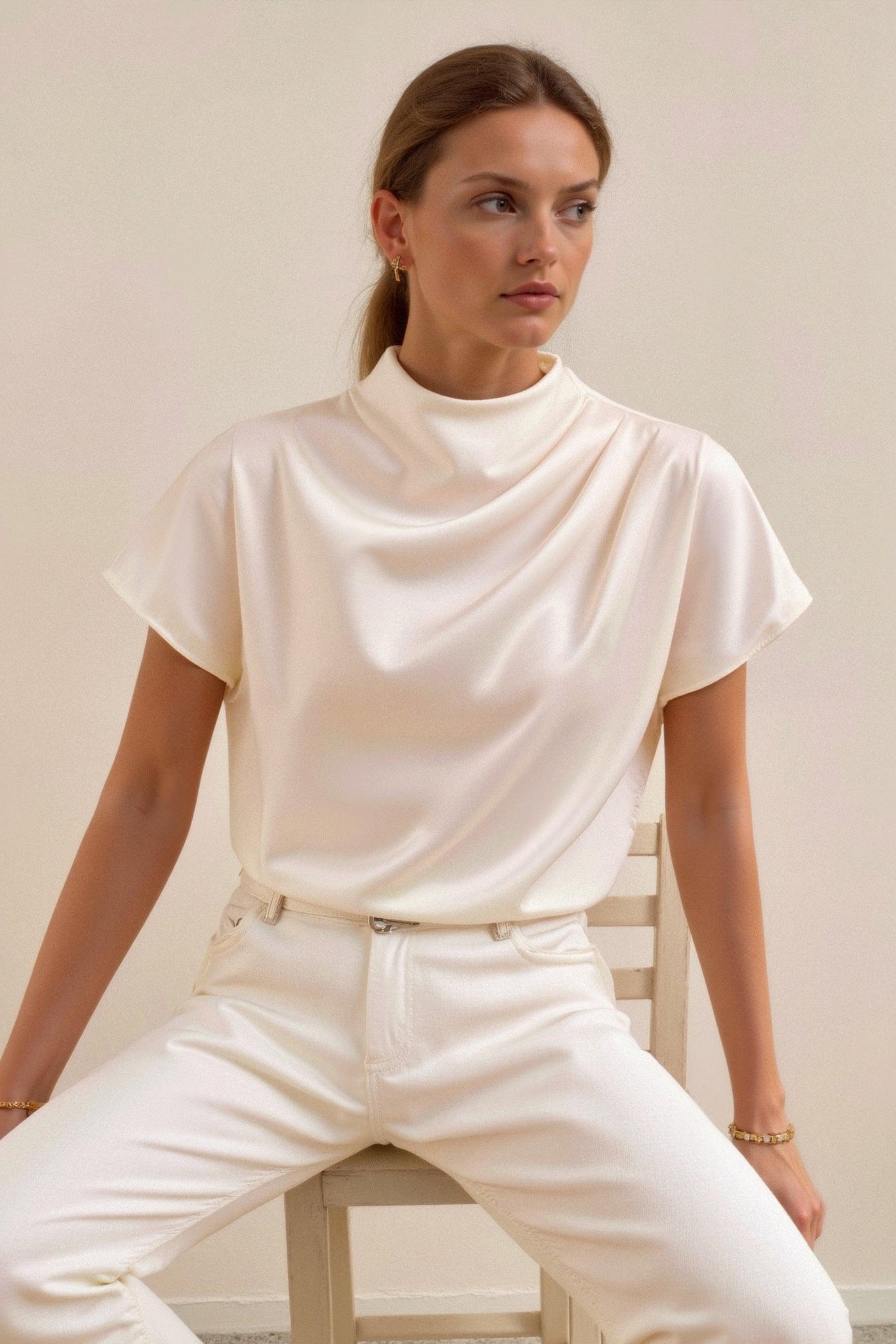 Oversized Cut-Out T-Shirt for Women - Casual Loose Fit
