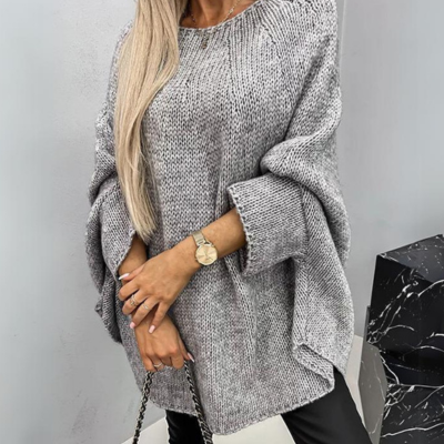 Women's knitted cape-style scarf sweater