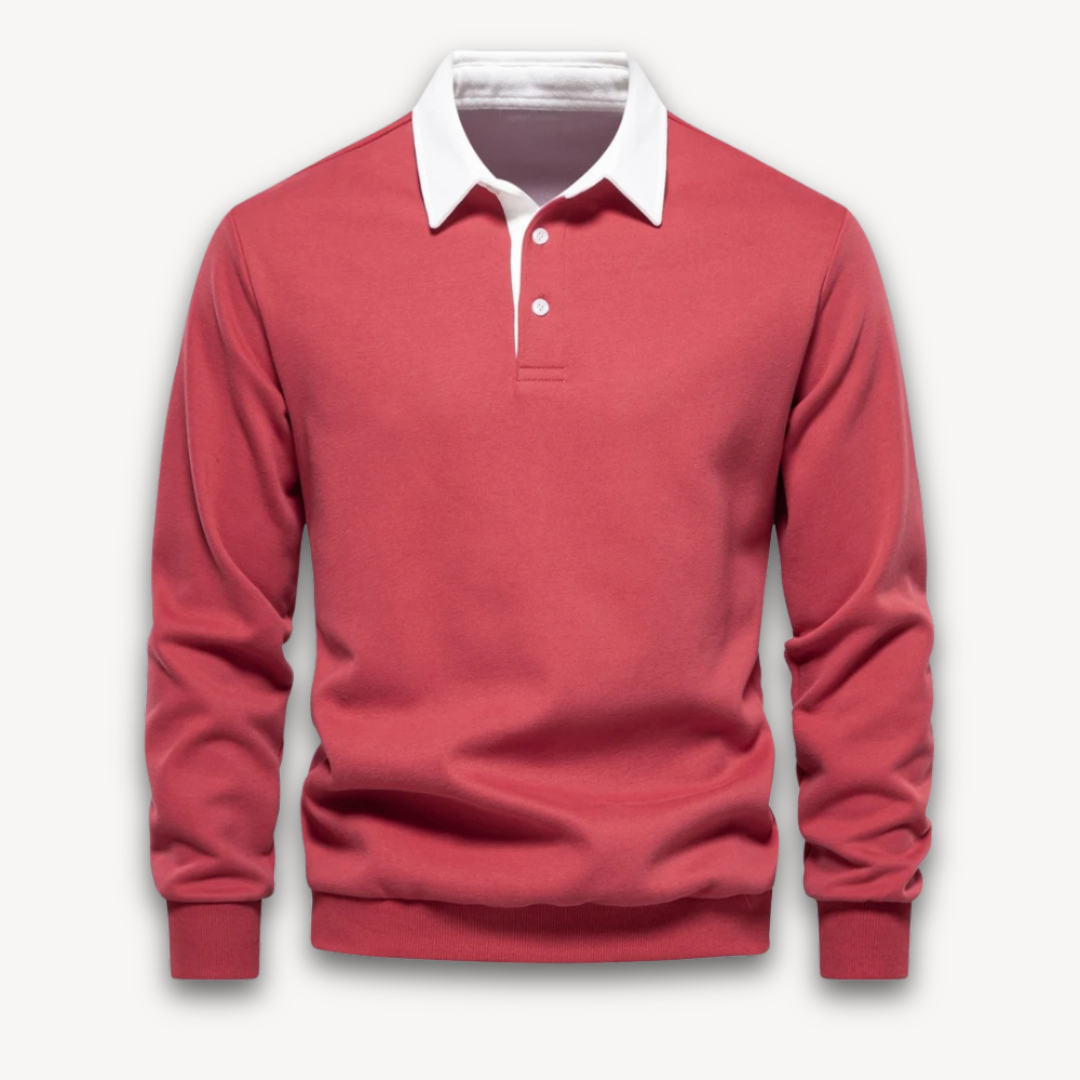 Men’s Polo Sweater – Soft Fabric – Regular Fit – Long Sleeve Knit Casual Top