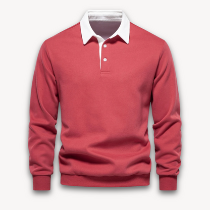 Men’s Polo Sweater – Soft Fabric – Regular Fit – Long Sleeve Knit Casual Top