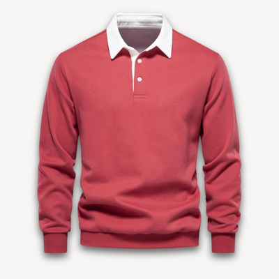 Men’s Polo Sweater – Soft Fabric – Regular Fit – Long Sleeve Knit Casual Top