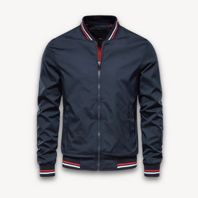 Men’s Bomber Jacket – Lightweight Zip-Up – Relaxed Fit – Ribbed Trim – Sporty Style