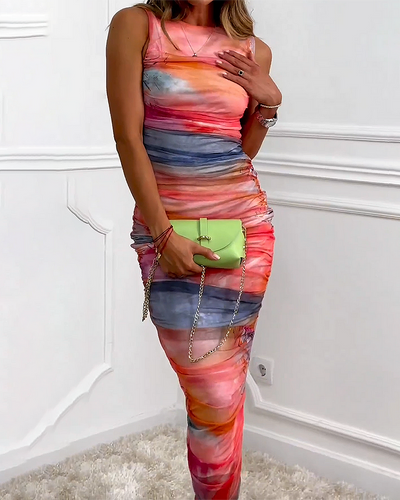 Women’s Summer Dress - Sleeveless Round Neck Casual Dress