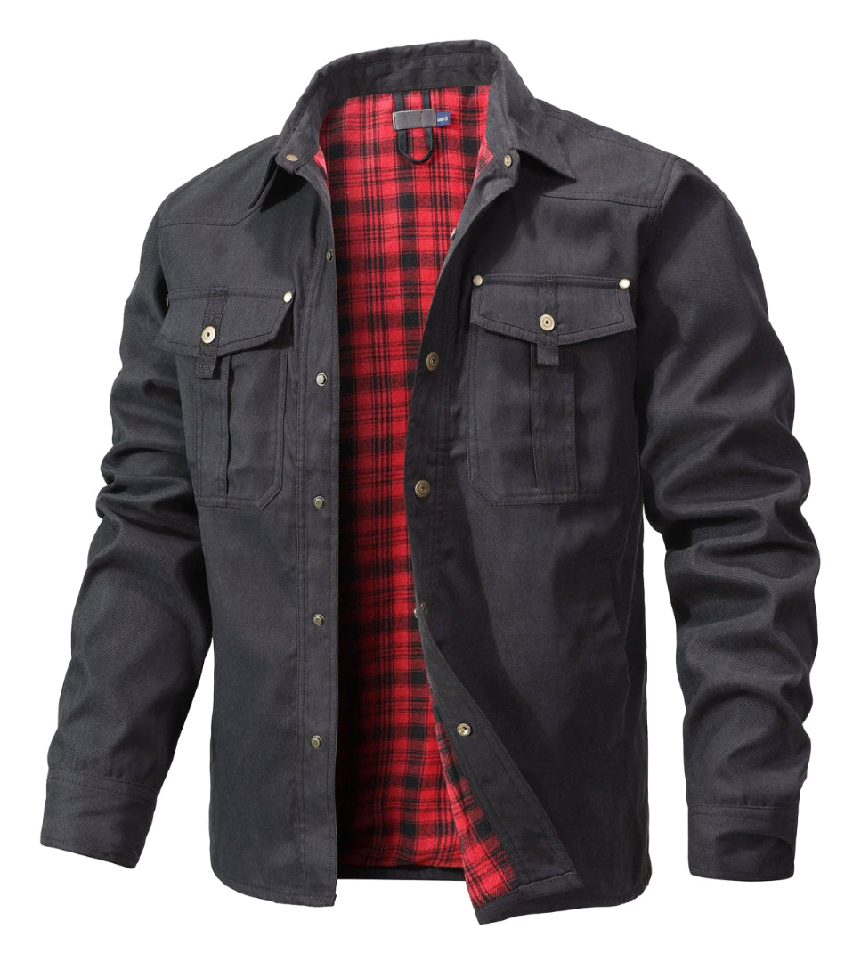 Men's casual flannel jacket