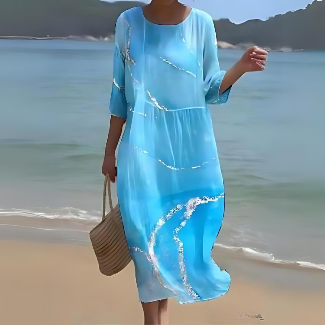 Elegant Women's Midi Dress – Flowy, Lightweight, All-Season Style for Effortless Chic