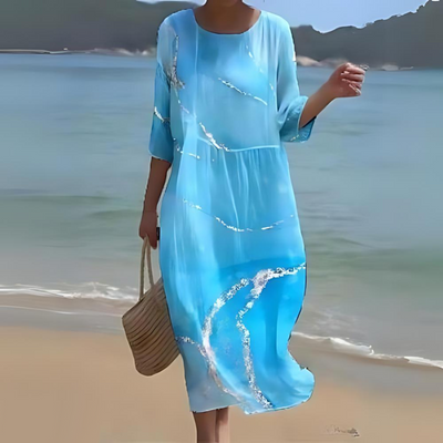 Elegant Women's Midi Dress – Flowy, Lightweight, All-Season Style for Effortless Chic