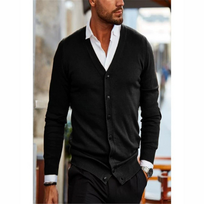 Men’s Cardigan - V-Neck Button Down - Soft Knit - Ribbed Cuffs - Modern Fit