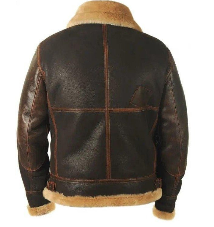 Men's flight faux fur jacket