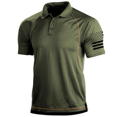 Men’s Polo Shirt – Tailored Fit – Breathable Blend – Athletic Sleeve Detail