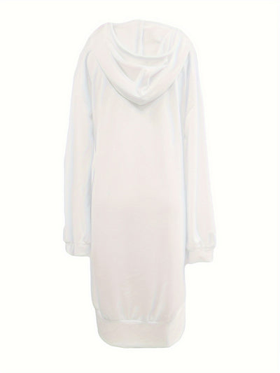 Hooded oversized casual dress for women