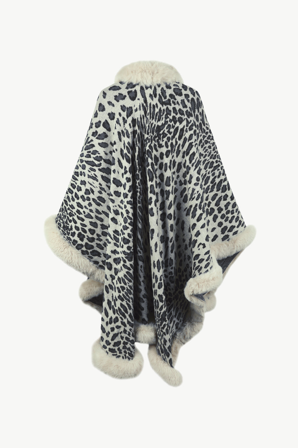 Stylish leopard print open poncho for women