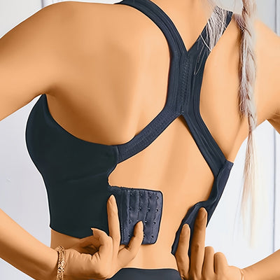Women’s Sports Bra – Medium Support – Seamless Racerback – Breathable Stretch Fit