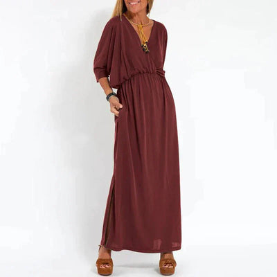 Women’s Summer Dress – Round Neck Sleeveless Casual Wear