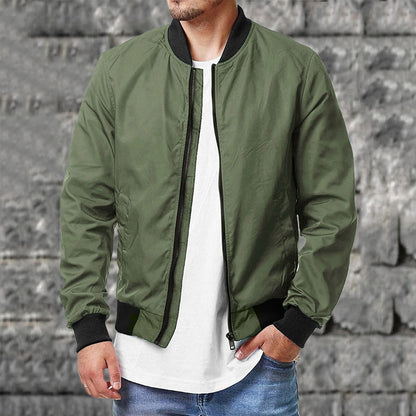 Men’s Bomber Jacket – Regular Fit – Lightweight Breathable – Ribbed Hem & Cuffs
