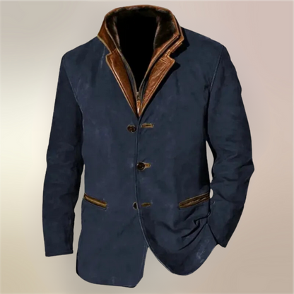 Men's casual button coat vintage winter coat