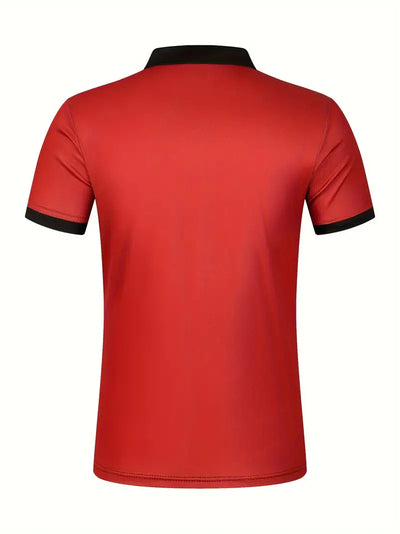 Men’s Polo Shirt - Slim Fit - Striped Design - Short Sleeve Casual Wear