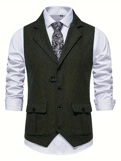 Men's herringbone single-breasted blazer