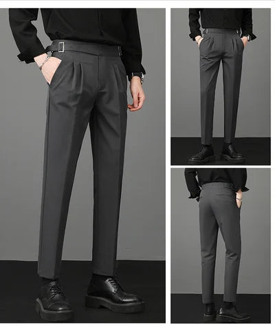 Men's slim fit formal ankle pants