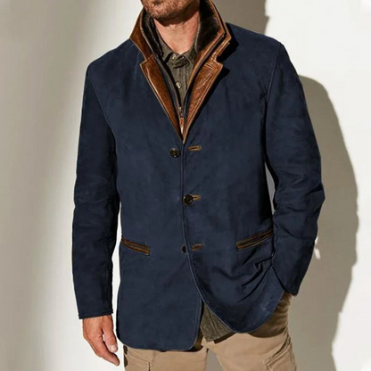 Men's casual button coat vintage winter coat