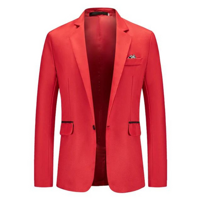 Men's Blazer – Tailored Slim Fit – Breathable Blend – Single Button – Flap Pockets