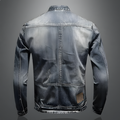 Retro worn effect casual jacket for men