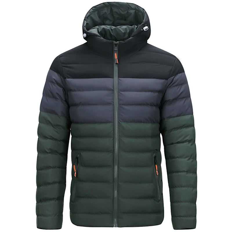 Men's waterproof padded jacket with gradient color