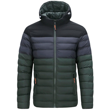 Men's waterproof padded jacket with gradient color