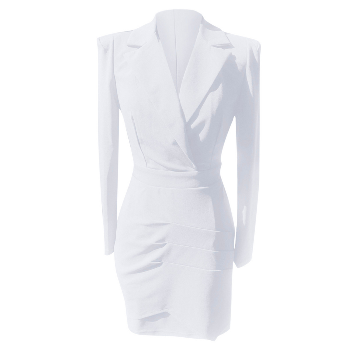 Plain Long Sleeve Blazer Dress - Tailored Formal Wear