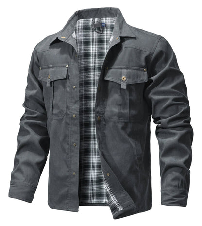 Men's casual flannel jacket