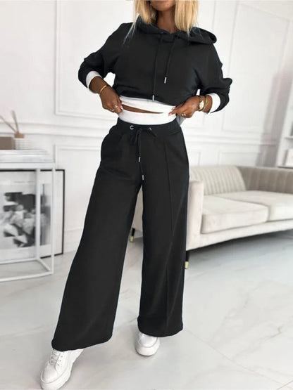 Women’s Lounge Set – Soft Knit – Relaxed Fit – Hoodie and Drawstring Trousers