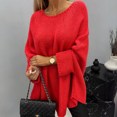 Women's knitted cape-style scarf sweater