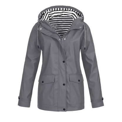 Women’s Raincoat – Relaxed Fit – Adjustable Hood – Mid-Length Outdoor Wear