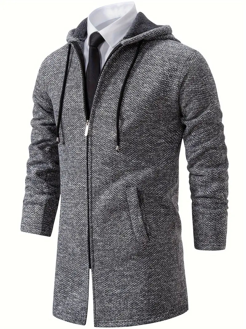 Men's hooded knitted cardigan