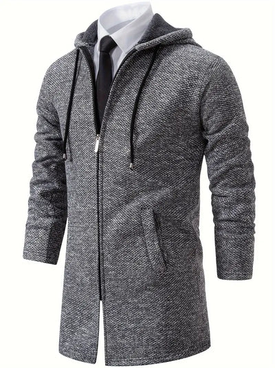 Men's hooded knitted cardigan