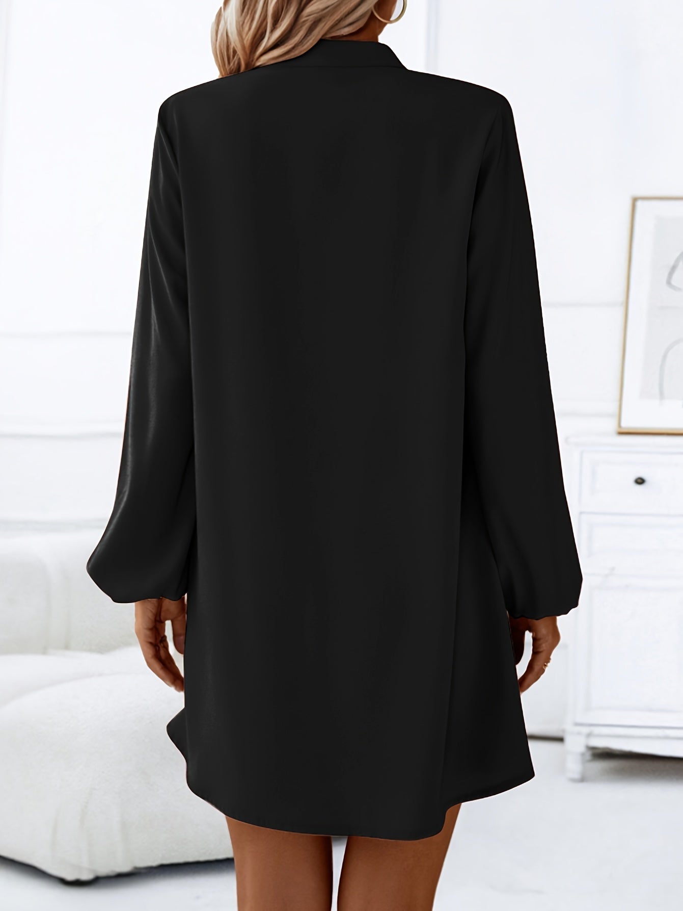 Long sleeve button-down mini dress for women