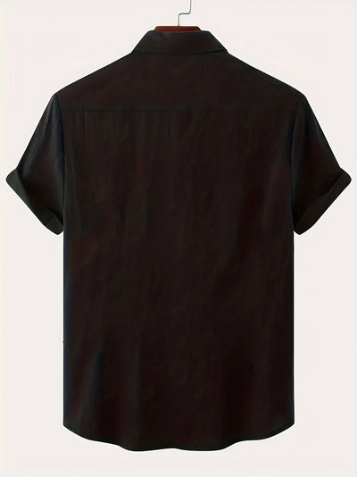 Men’s Short-Sleeve Button-Up Shirt - Classic Collar - Lightweight Relaxed Fit