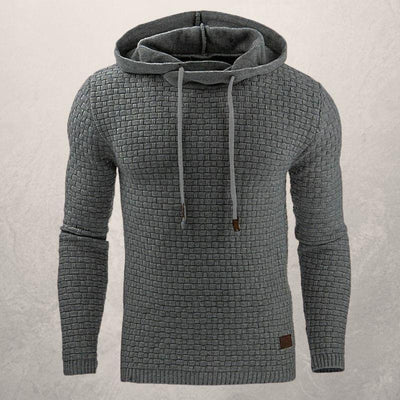Men’s Hooded Sweater – Slim Fit – Textured Knit – Drawstring Hood – Ribbed Cuffs