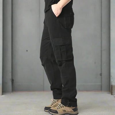 Men’s Cargo Trousers – Relaxed Fit – Natural Fibers – Utility Pockets – Full Length