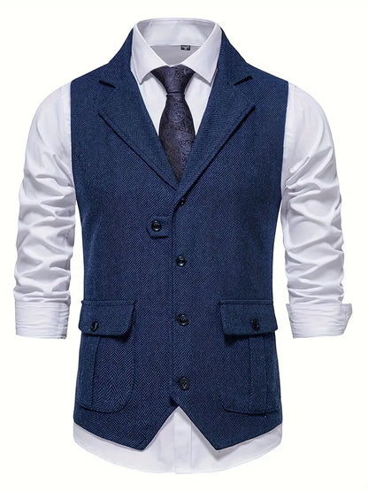 Men's herringbone single-breasted blazer