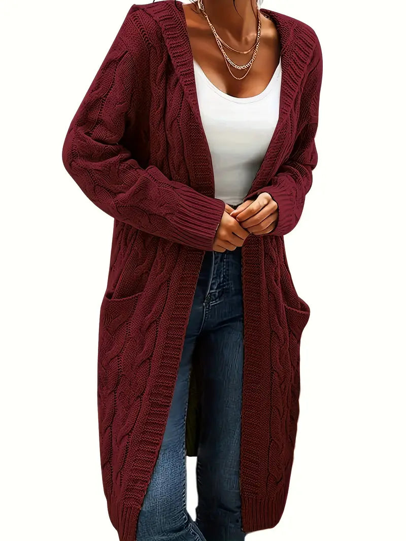 Women's cozy hooded cardigan