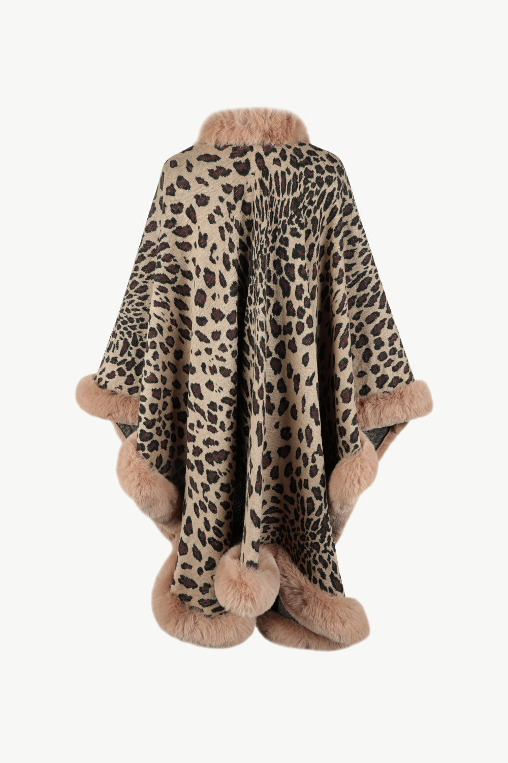 Stylish leopard print open poncho for women