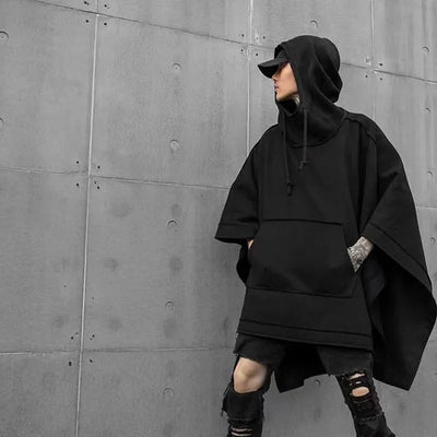 Men’s Poncho Hoodie - Oversized Fit - Soft Sweatshirt Fabric - Hood & Kangaroo Pocket