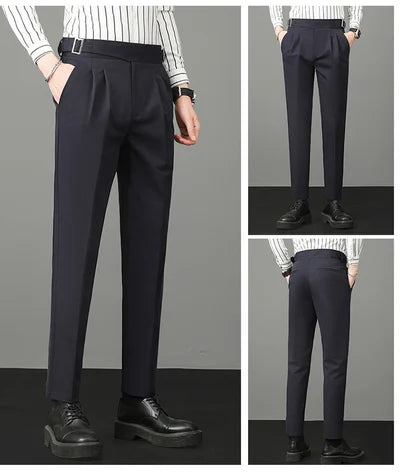 Men's slim fit formal ankle pants