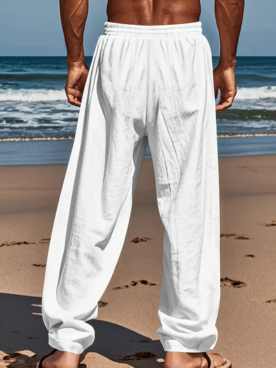 Men’s Casual Trousers - Loose Fit - Lightweight Breathable - Drawstring Waist
