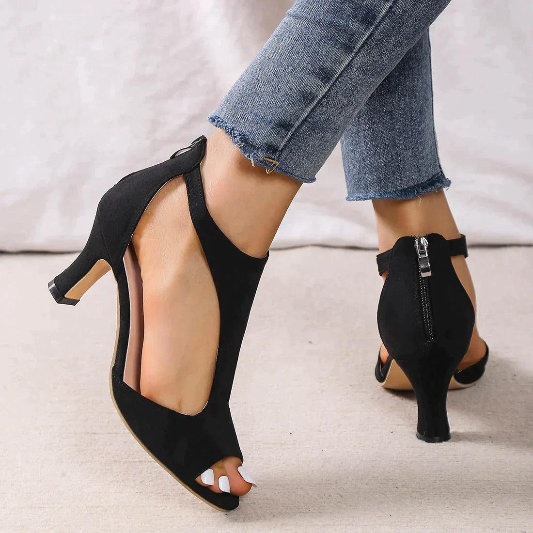 Women's Chic Cutout Peep Toe Heeled Sandals