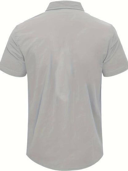 Men’s Short-Sleeve Button-Up Shirt - Classic Collar - Lightweight Relaxed Fit