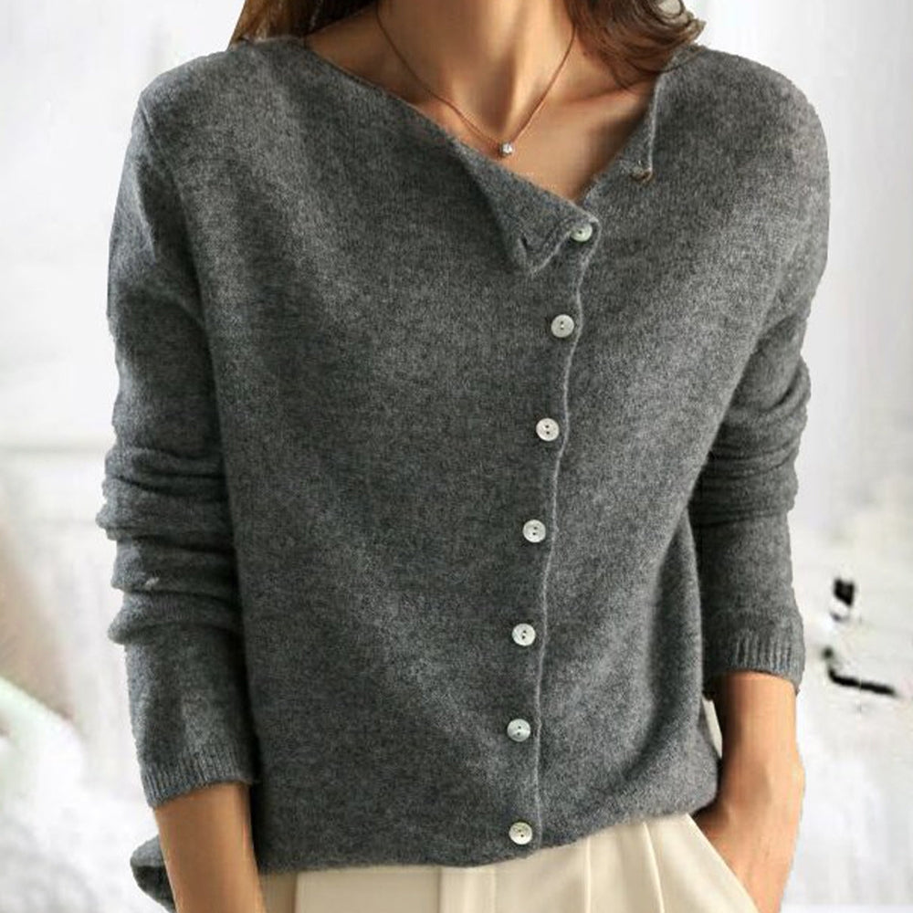 Women’s button-up round neck cardigan